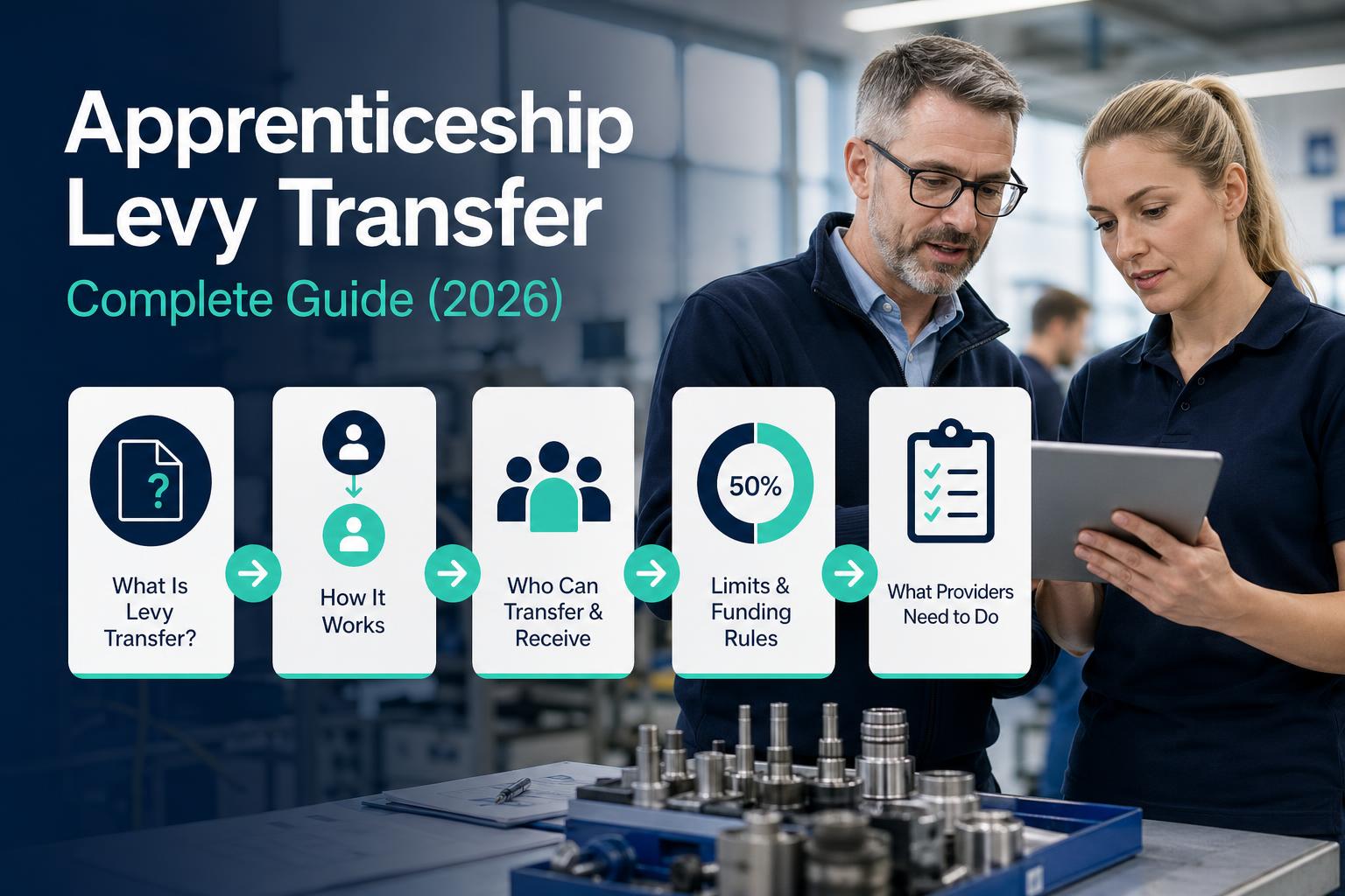 How a 50 percent apprenticeship levy transfer moves between employers