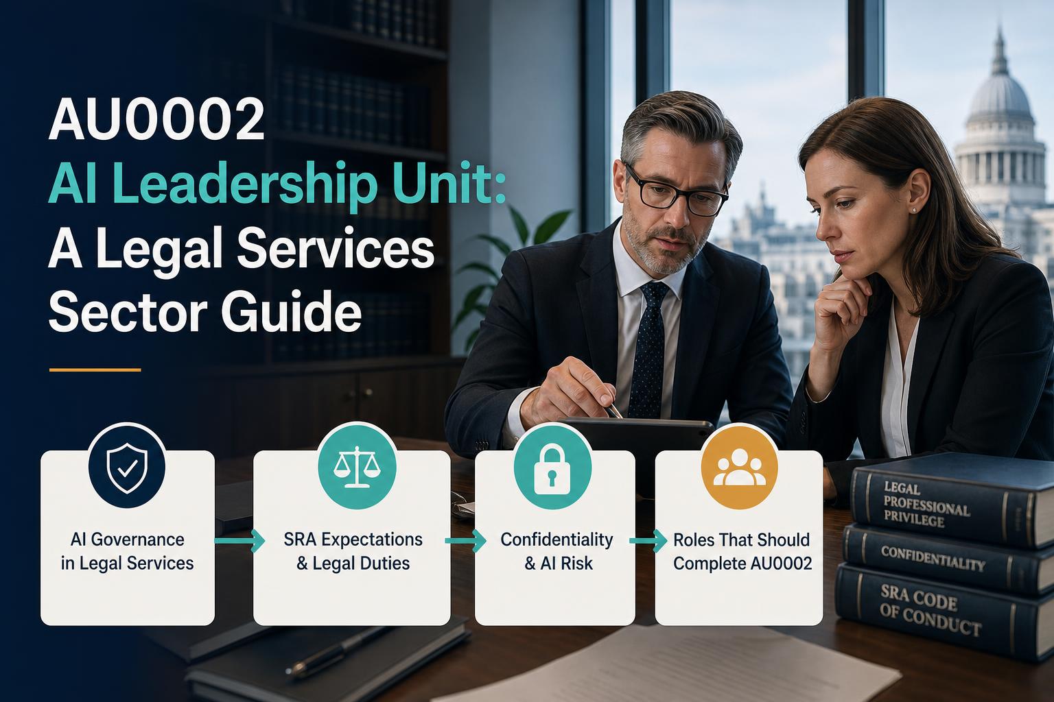 Legal services leaders comparing the approved AI leadership apprenticeship units