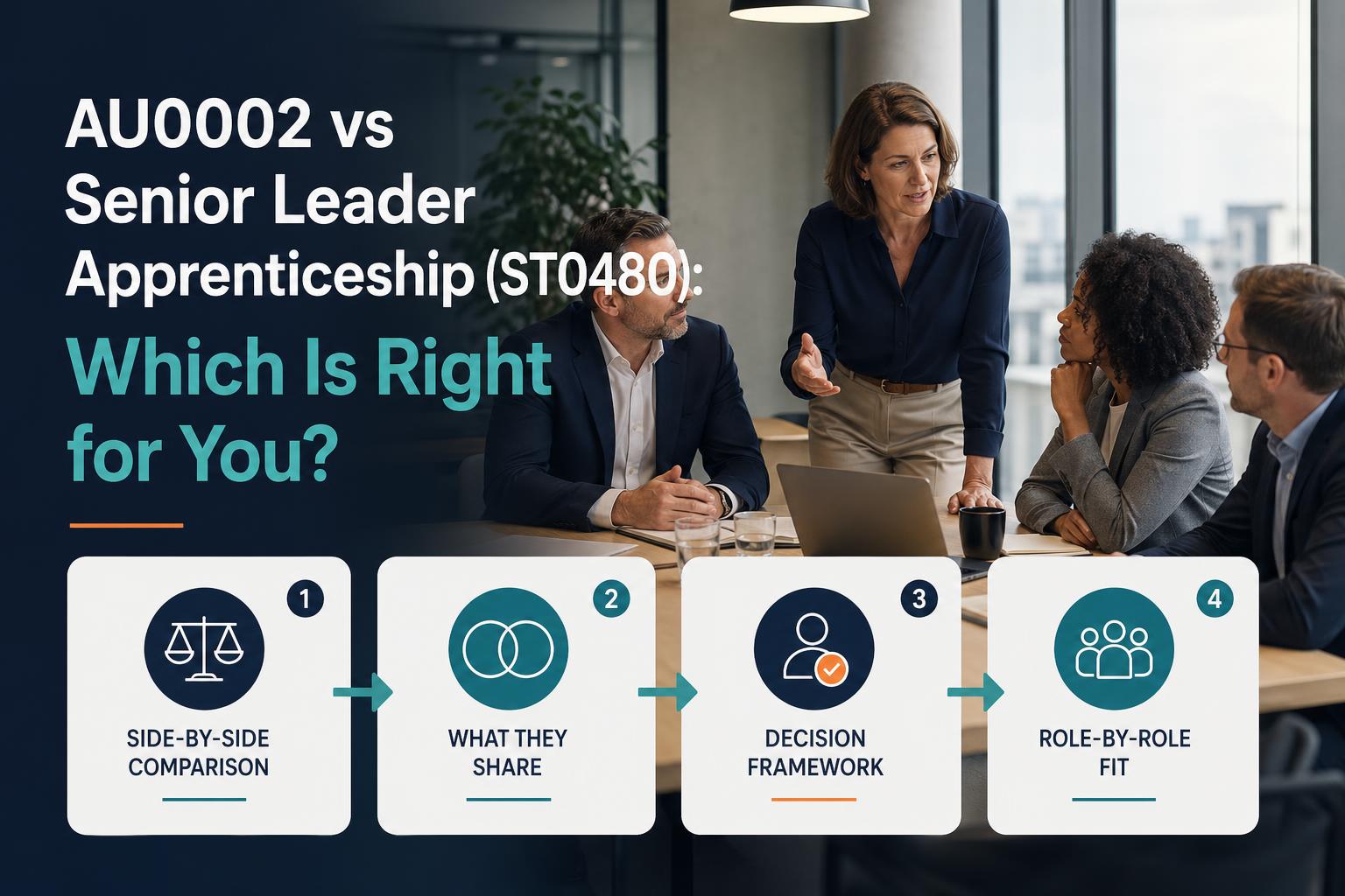 AI leadership apprenticeship units compared with the Senior Leader apprenticeship