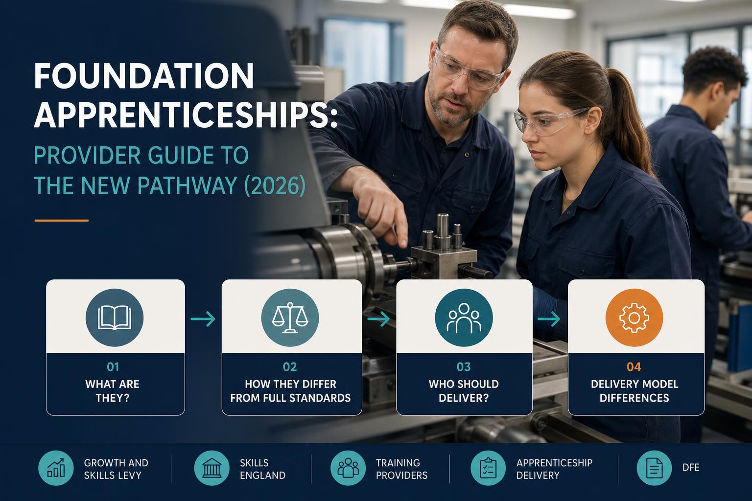 Young foundation apprentice learning with an employer and provider