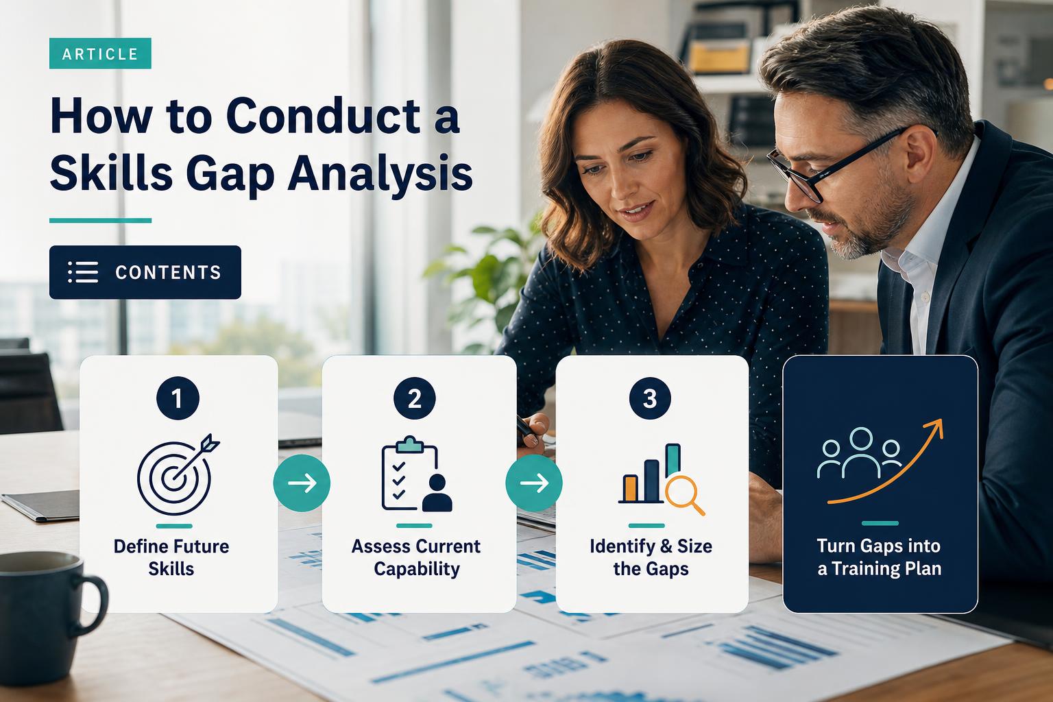 How to conduct a skills gap analysis: the step-by-step guide for US L&amp;D teams hero image